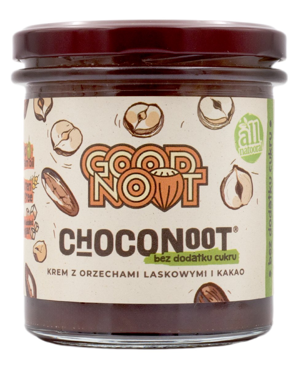 GOOD NOOT Choconoot® Krem z orzechów laskowych i kakao bez dodatku cukru 330g