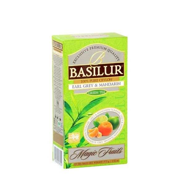 BASILUR Herbata zielona - Earl Grey&Mandarin saszetka 25x1,5g