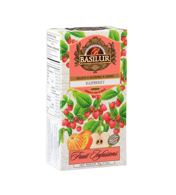 BASILUR Herbatka owocowa - Malinowa saszetka 25x2g