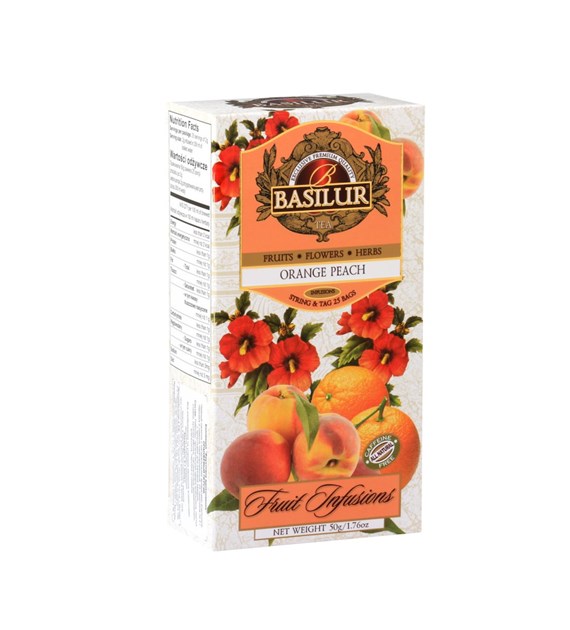 BASILUR Herbatka owocowa - pomarańcza brzoskwinia saszetka 25x2g