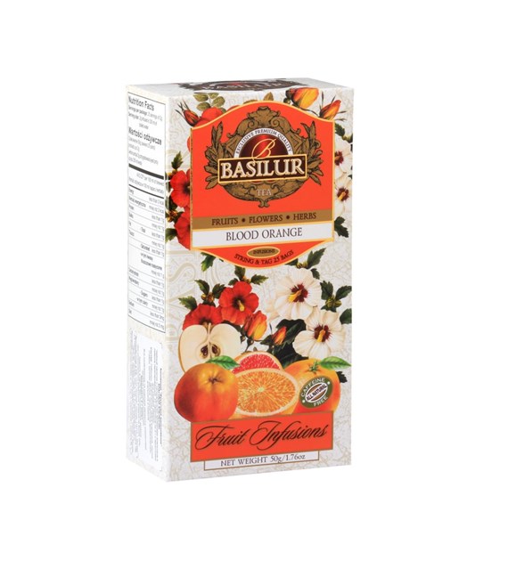 BASILUR Herbatka owocowa - czerwona pomarańcza saszetka 25x2g