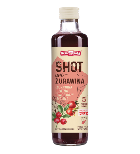 POLSKA RÓŻA SHOT żurawina, róża, malina 250 ml