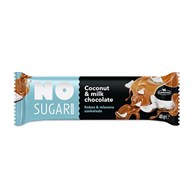 NO SUGAR Baton kokosowy w czekoladzie mlecznej bez dodatku cukru 40g