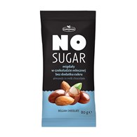 NO SUGAR Migdały w czekoladzie mlecznej bez dodatku cukru 80g