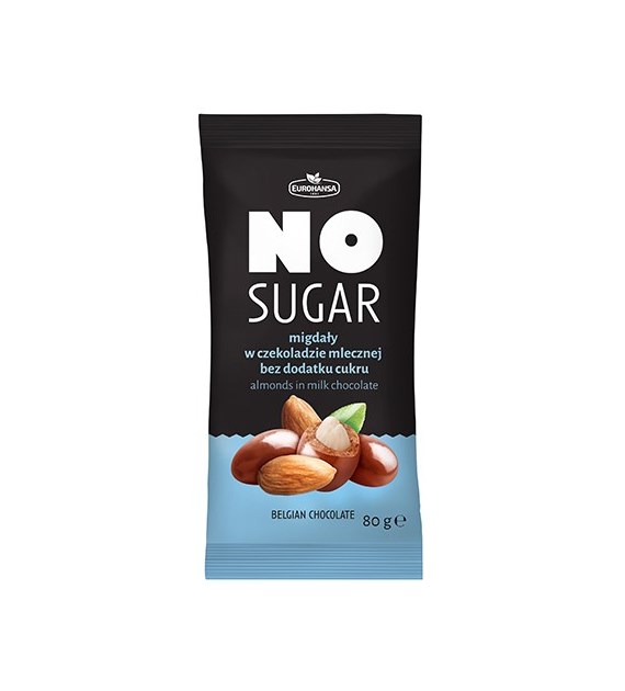 NO SUGAR Migdały w czekoladzie mlecznej b/c 80g