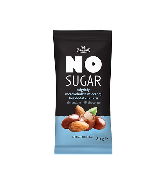 NO SUGAR Migdały w czekoladzie mlecznej b/c 80g