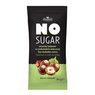 NO SUGAR Orzechy laskowe w czekoladzie mlecznej bez dodatku cukru 80g