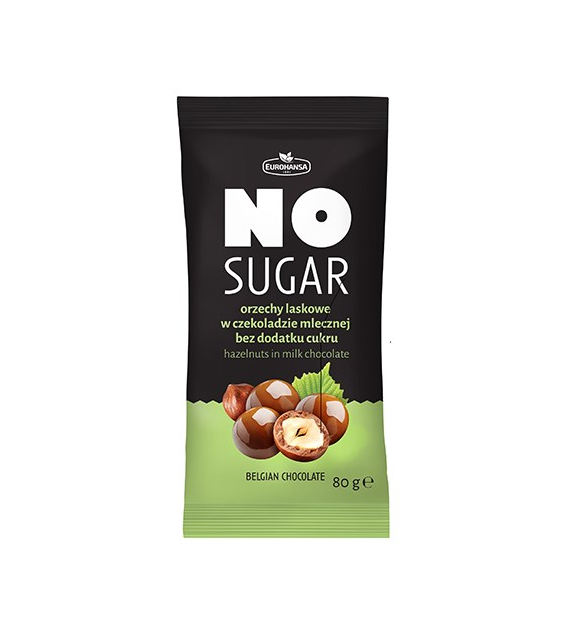 NO SUGAR Orzechy laskowe w czekoladzie mlecznej b/c 80g