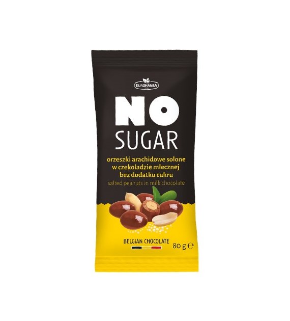 NO SUGAR Orzeszki arachidowe w czekoladzie mlecznej b/c 80g