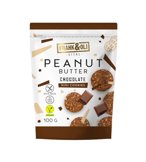 FRANK&OLI Mini Ciasteczka Peanut Butter Czekoladowe b/c 100g