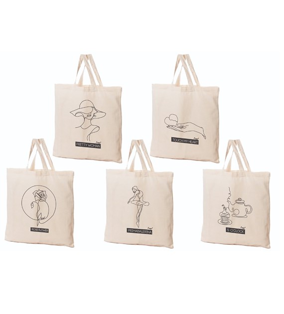 FRASPO Torba bawełniana 10 l Artystyczne Wzory Mix 5 wzorów