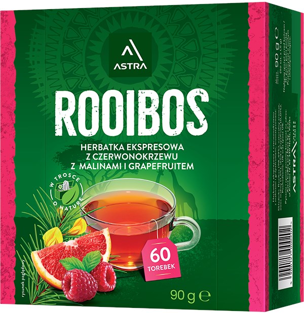 ASTRA Herbata rooibos malina grapefruit 60szt