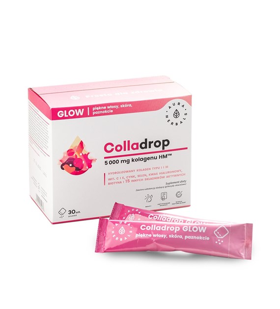 AURA Colladrop® Glow, kolagen morski 5000 mg, saszetki 30 szt