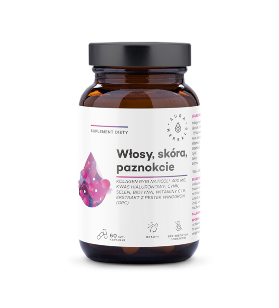 AURA Kolagen Rybi NatiCol®, włosy,skóra,paznokcie 60kaps.