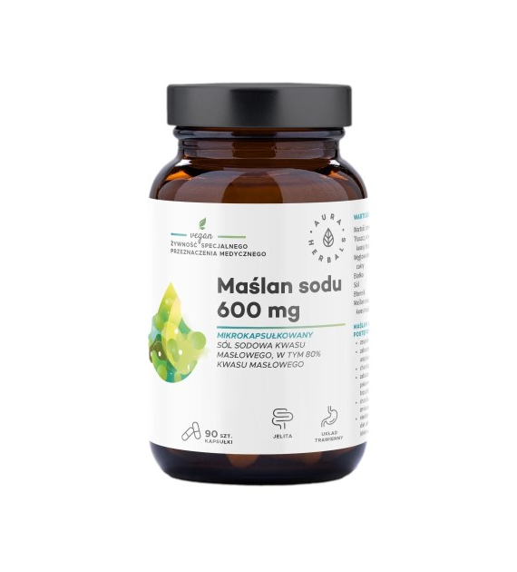 AURA Maślan sodu mikrokapsułkowany 600 mg 90kaps.