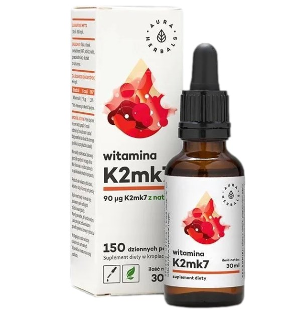 AURA Witamina k2mk7 90mcg krople 30ml