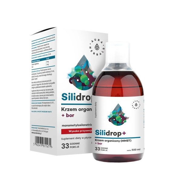 AURA Silidrop+ krzem organiczny MMST + bor, płyn 500 ml