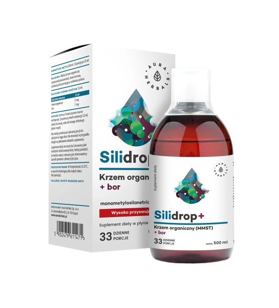 AURA Silidrop+ krzem organiczny MMST + bor, płyn 500 ml