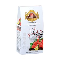 BASILUR Herbata - white strawberry stożek liść 100g