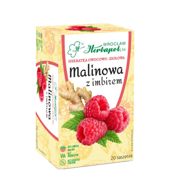 HERBAPOL WROCŁAW Herbatka malina imbir 20x3g