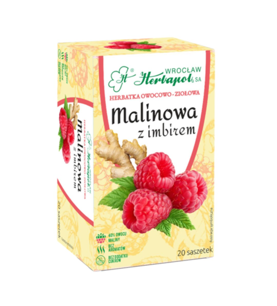 HERBAPOL WROCŁAW Herbatka malina imbir 20x3g