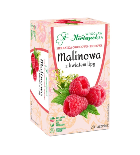 HERBAPOL WROCŁAW Herbatka malina lipa 20x3g