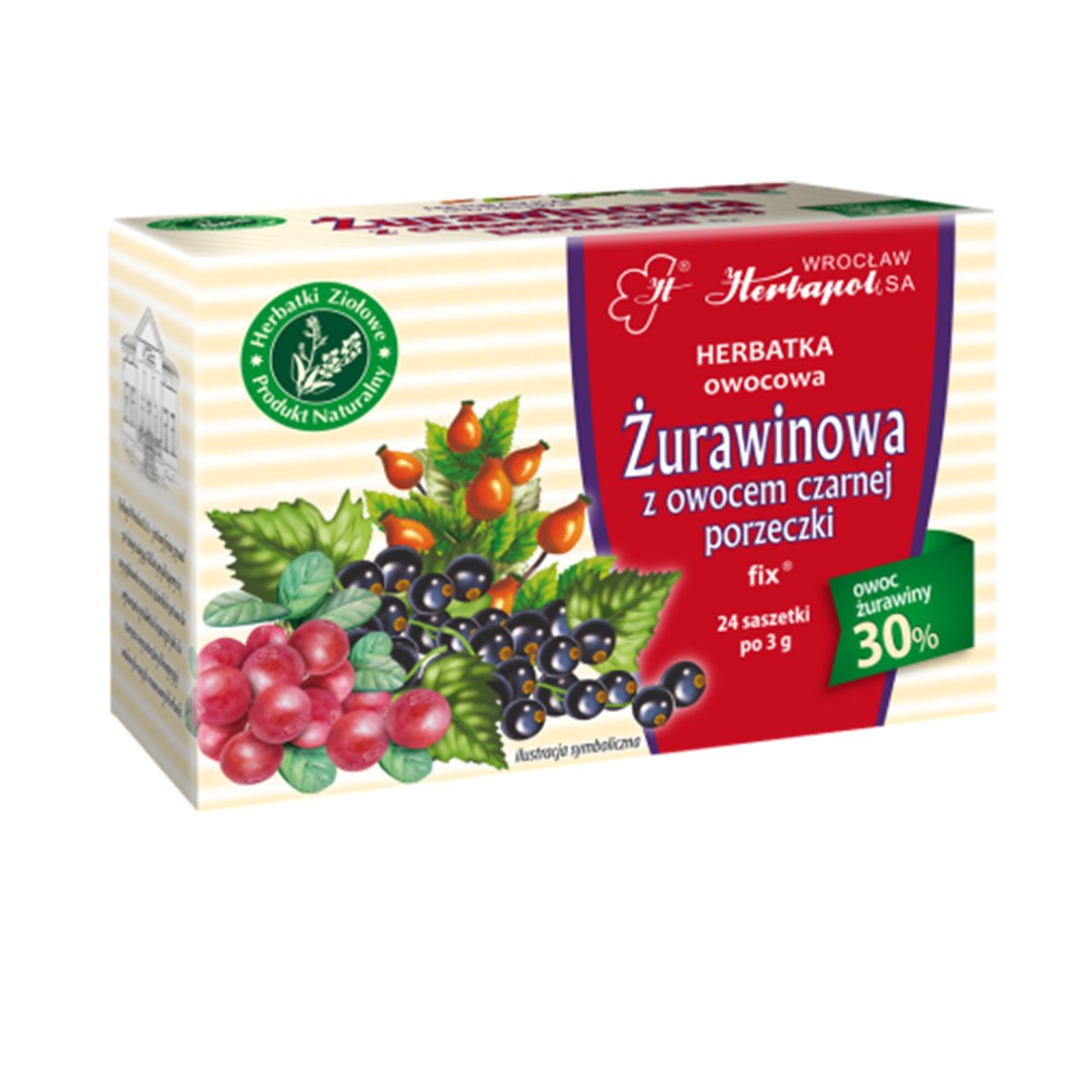 HERBAPOL WROCŁAW Herbatka żurawina z porzeczką 24x3g