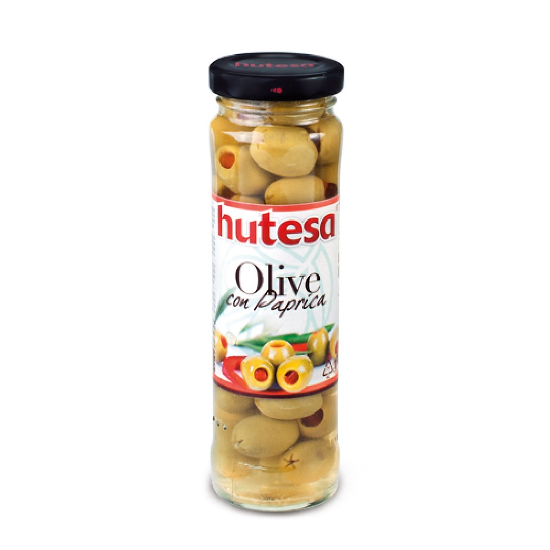 HUTESA Oliwki zielone z pastą paprykową w zalewie 140g