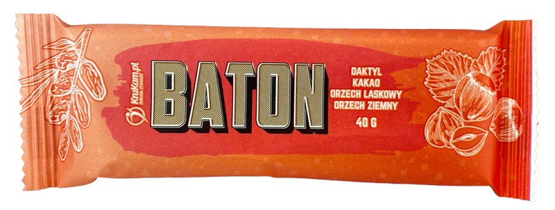 KRUKAM Baton daktyl-kakao-orzech b/c 40g