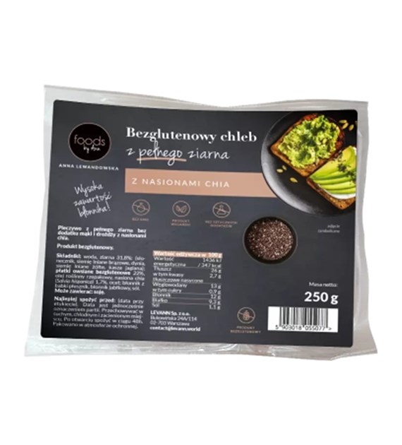 LEVANN Chleb pełnoziarnisty chia 250g