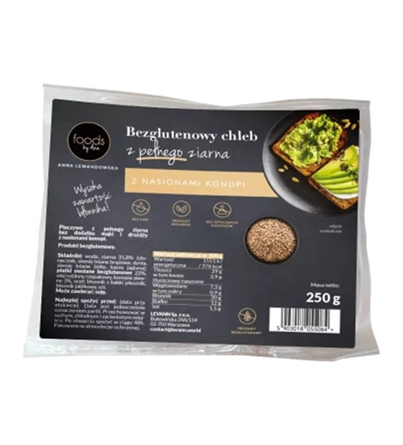 LEVANN Chleb pełnoziarnisty konopi 250g
