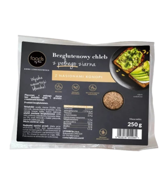 LEVANN Chleb pełnoziarnisty konopi 250g