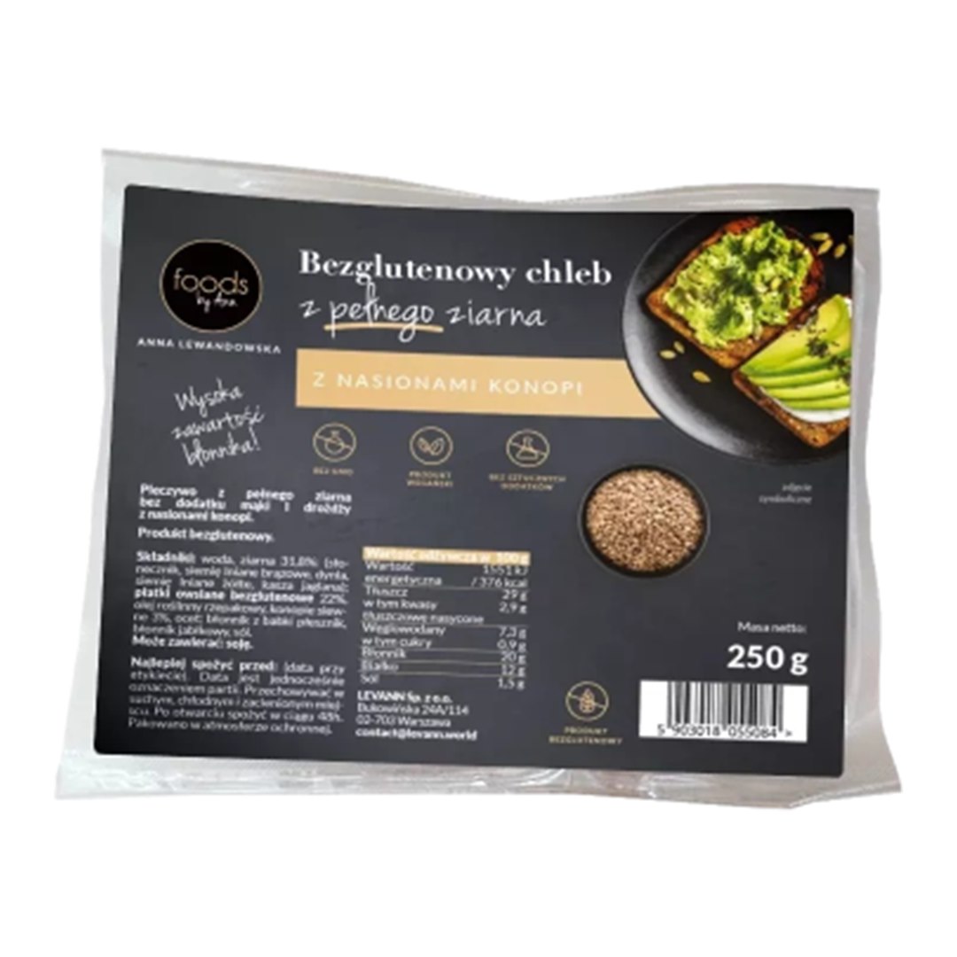 LEVANN Chleb pełnoziarnisty konopi 250g