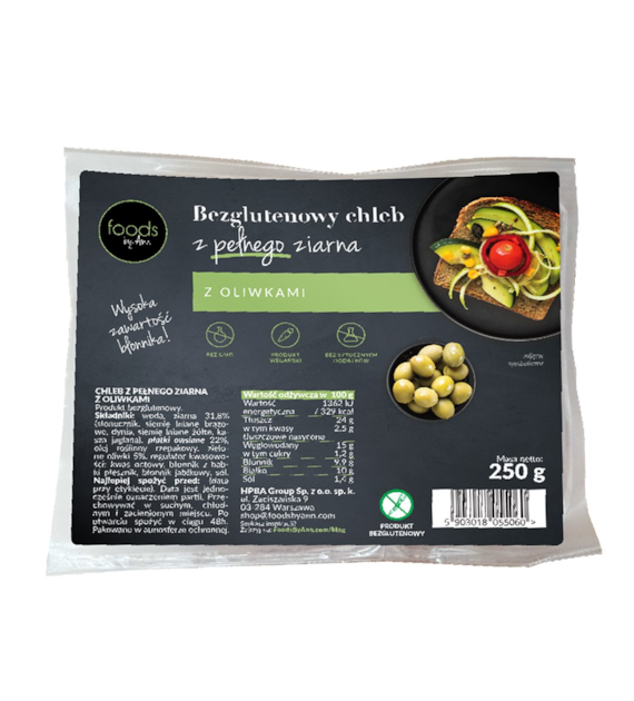 LEVANN Chleb pełnoziarnisty oliwki 250g