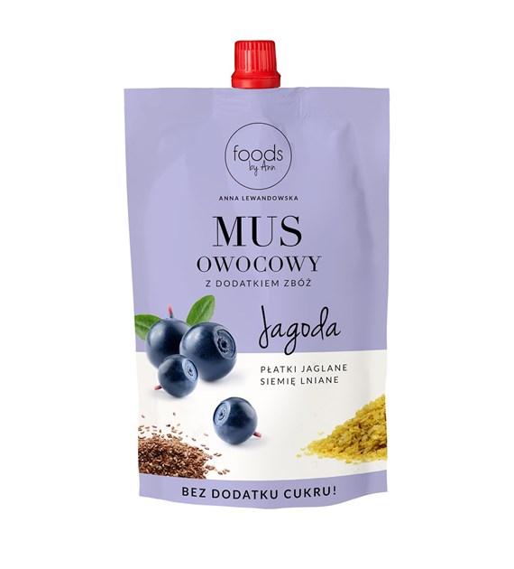 LEVANN Mus jagoda, płatki jaglane, siemię lniane 100g