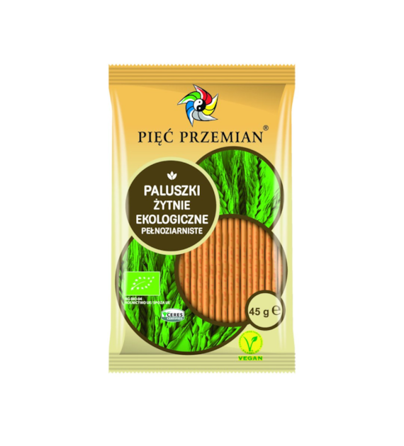 PIĘĆ PRZEMIAN Paluszki żytnie BIO 45g