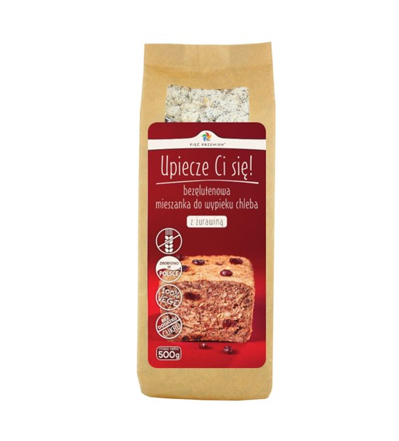 PIĘĆ PRZEMIAN Mieszanka chleb z żurawiną b/g 500g