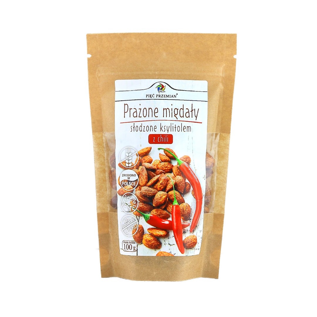PIĘĆ PRZEMIAN Migdały z ksylitolem i chilli 100g