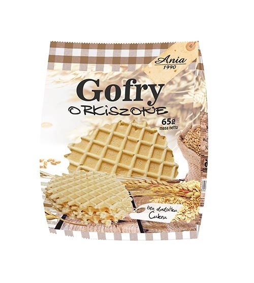 ANIA Gofry orkiszowe bez cukru 65g