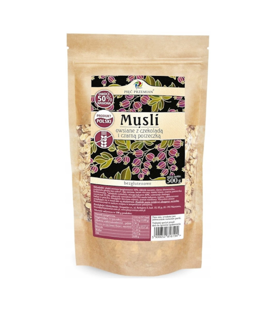 PIĘĆ PRZEMIAN Musli czekolada czarna porzeczka 500g