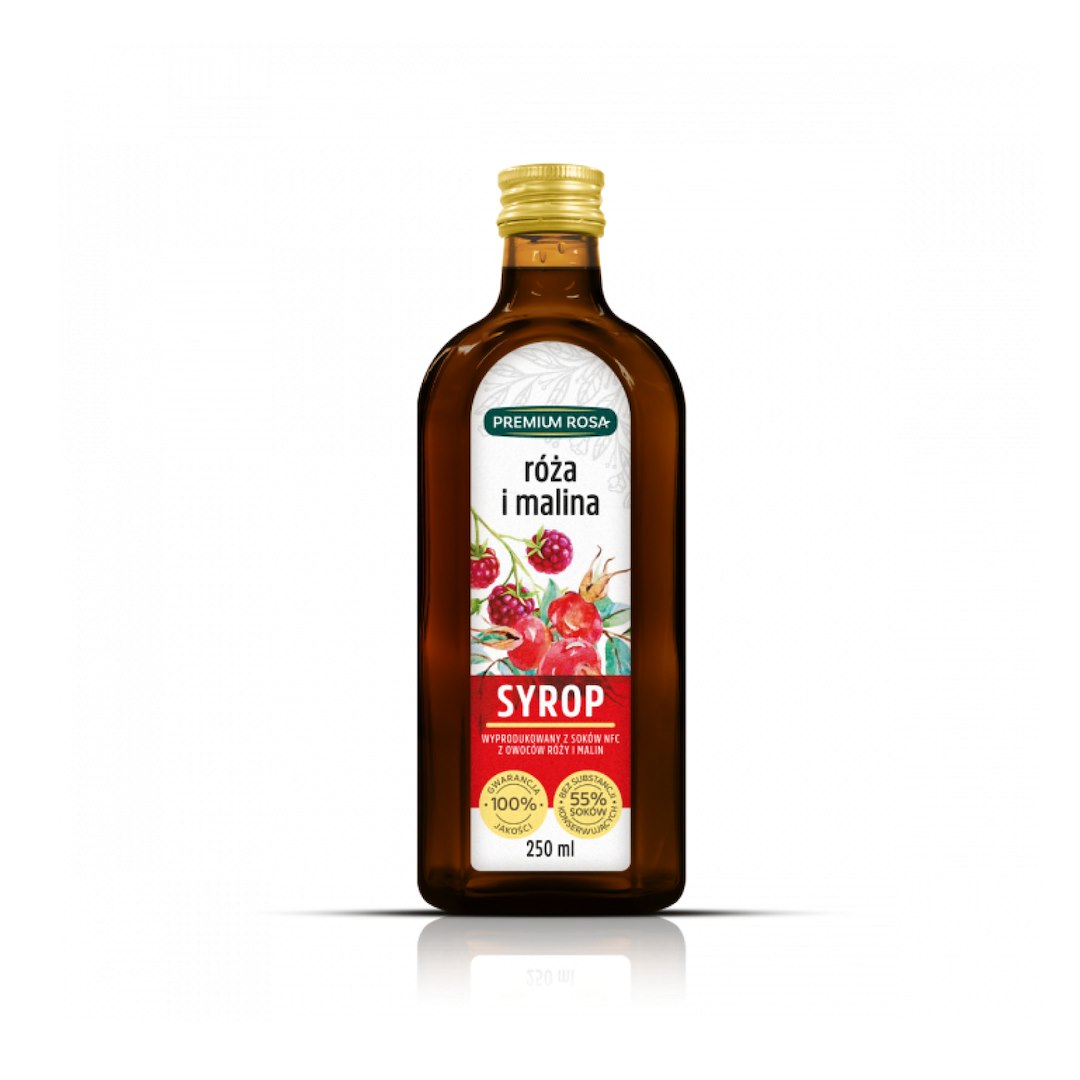 PREMIUM ROSA Syrop z dzikiej róży i malin 250ml