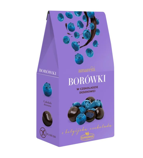 AMARESTI Borówki w czekoladzie deserowej 80g