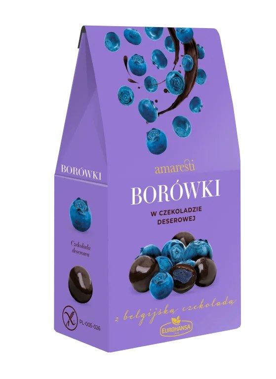 AMARESTI Borówki w czekoladzie deserowej 80g