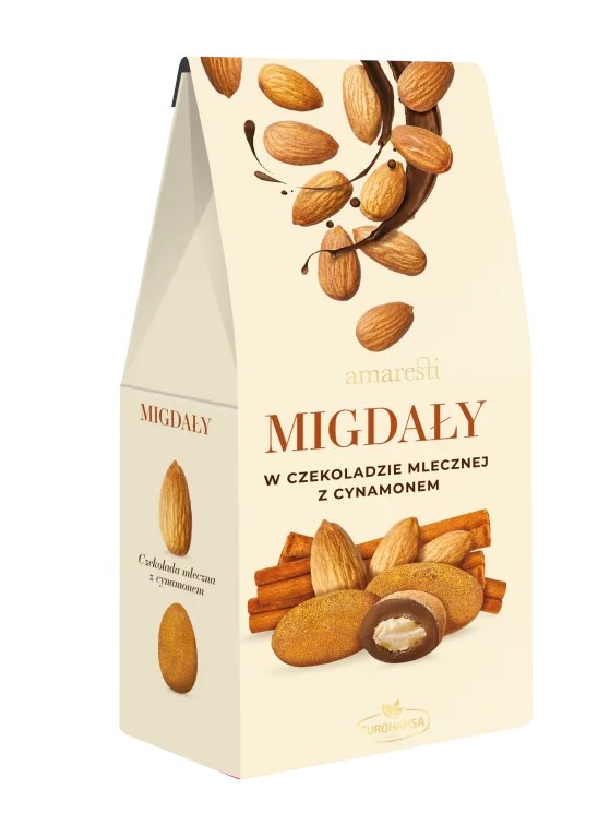 AMARESTI Migdały w czekoladzie mlecznej z cynamonem 80g