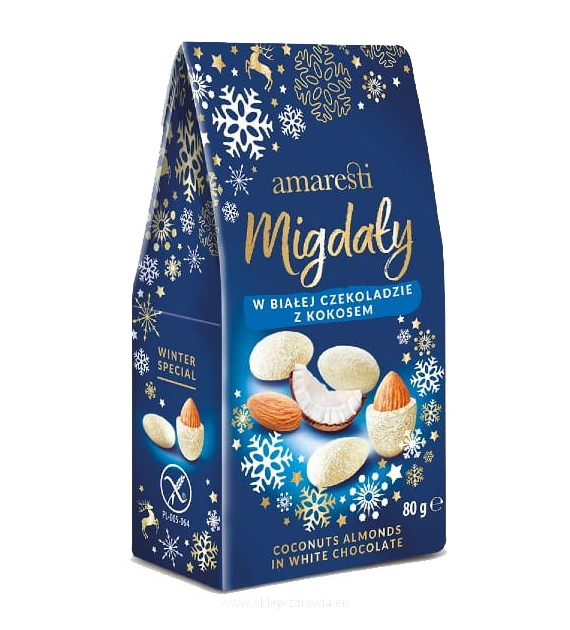 AMARESTI BN Migdały w białej czekoladzie z kokosem 80g