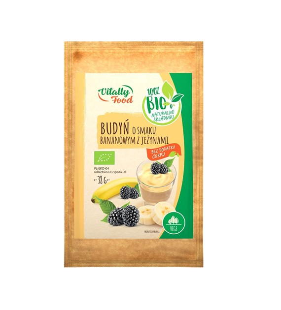 VITALLY FOOD Budyń banan z jeżynami BIO 38g