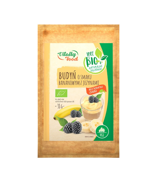 VITALLY FOOD Budyń banan z jeżynami BIO 38g