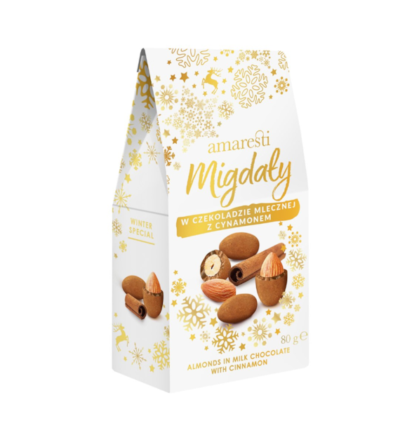 AMARESTI BN Migdały w czekoladzie mlecznej z cynamonem 80g