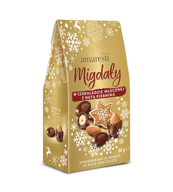 AMARESTI BN Migdały w czekoladzie mlecznej z nutą piernika 80g