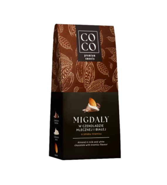 COCO Migdały w czekoladzie mlecznej i białej o smaku tiramisu 100g